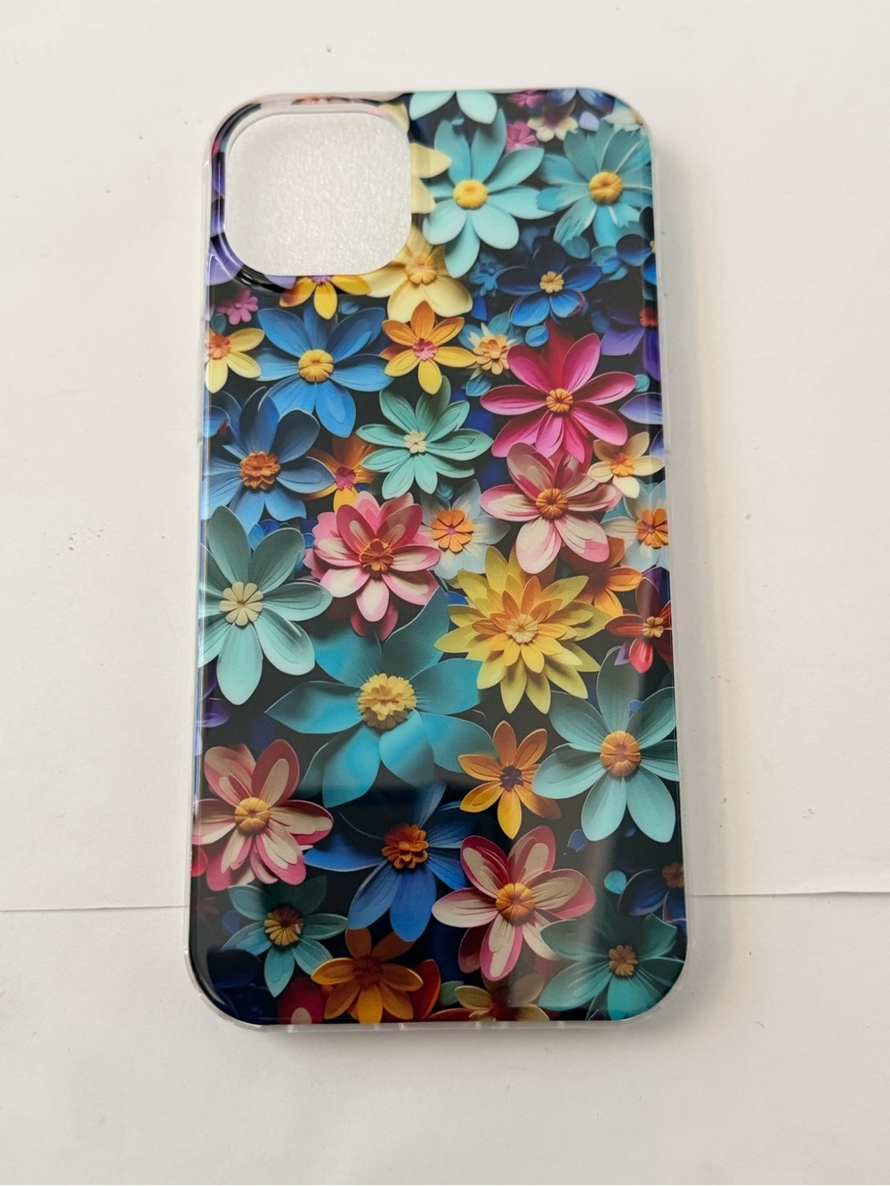 iPhone 15 plus Multicolor Floral Protective Phone Case - Vibrant Flower Design